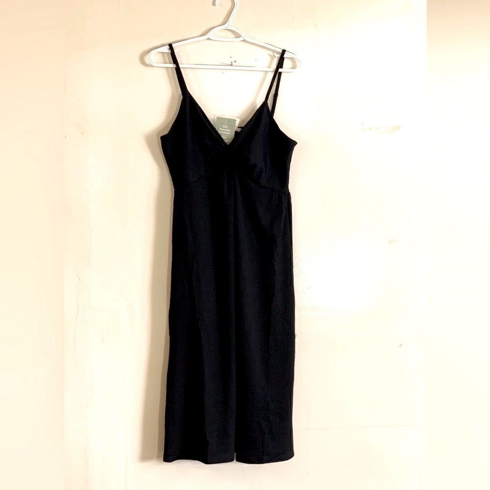 NWT H&M Sleeveless Slip Dress Black Adj Straps Stretch Back Sz 8 Gorgeous